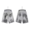 Hellstar Transfronteiriço Marca Tendência Europeia e Americana Verão Casual Esportivo Unissex Shorts Lavados Calças de Cinco Pontos