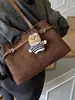 Bolso Grande de Ante Estilo Coreano para Mujer 2025 Invierno Nuevo Moda Retro Bolso de Axila Bolso Tote Simple para Viajar
