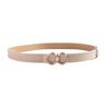 Nueva hebilla de 8 caracteres hebilla de presión de doble círculo simple lisa moda combinable para mujer cinturón de cuero sintético PU de trabajo cinturón de mujer