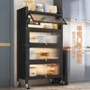 Estante de Almacenamiento para Cocina de Espacio Estrecho Multifuncional Multicapa a Prueba de Polvo Gran Capacidad con Ruedas Estante de Almacenamiento con Puerta Superior