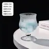 Taça de Vinho Baixa de Base Alta Estilo Vintage Corte Alta Apresentação, Copo de Vidro, Copo para Bebidas, Copo de Água Doméstico Criativo Estilo Ins, Xícara de Café