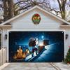 24 nuevos carteles de tela para puerta de garaje navideña transfronteriza con Papá Noel para decoración de fiestas al aire libre, tela colgante