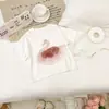 Blusa Feminina de Verão 2025 Nova Estilo Ocidental Desenho Animado Cisne Tridimensional Manga Curta Estilo Princesa Versátil
