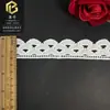 Renda de seda de leite, 2,5 cm de largura, borda festonada ondulada, acessórios para saias, acessórios para vestuário, renda solúvel em água, têxtil para casa, em estoque para atacado