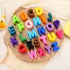 Cuentas de Acrílico con Agujero Grande del Alfabeto Inglés Cuentas Sueltas Accesorios para Joyería DIY Cadena para Teléfono Bolso Llavero Materiales para Cuentas