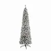 Nuevo árbol de Navidad de 1.2 a 2.1 m con nieve escarchada, decoración verde densa, árbol mini lápiz, adorno exquisito