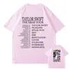 Camiseta Básica Estilo Europeo y Americano Taylor Swift el Eras Tour Camiseta de Mujer Holgada y Divertida de Manga Corta