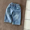 Calça Reta Patchwork Infantil 26AW Estilo Coreano Unissex Meninos e Meninas Pequeno e Médio Crianças Simples Versátil Cintura Elástica Calça Longa