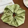 Elegante Elegante Textura Cremosa Anel de Cabelo do Intestino Grosso Corda de Cabelo de Cetim Oversized Fashionável Anel de Cabelo do Intestino Gordo Corda de Cabelo