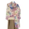 Lenço Xale Estilo Étnico Seda Prata Inlay Viagem Praia Proteção Solar Vento Elegante Versátil Feminino