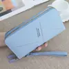 Nova Carteira Feminina Longa com Zíper Duplo Clutch Grande Capacidade Multifuncional Múltiplos Slots para Cartão Bolsa para Celular Carteira Estilo Coreano