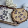 Caja de cristal púrpura natural accesorios DIY joyería