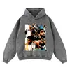 Sudadera con capucha Batik Estampado Estrella de Baloncesto Otoño e Invierno 420g Talla Grande Vintage Pesada Pulóver de Moda