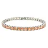 Pulsera de circonita de lujo ligero transfronteriza europea y americana para mujer, popular, versátil y única, pulsera de tenis de fila única colorida de alta gama