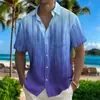Sitio Independiente Transfronterizo Hawaiano Multicolor Estampado Personalizado Casual Holgado Cárdigan para Hombre Camisa de Manga Corta de Verano