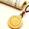 Gerente da Loja Recomenda Colar Novo Estilo Bússola Oito Tesouros Pingente Giratório Feminino Novo Estilo Chinês Pingente Corda Trançada Corda Preta Luxo Leve
