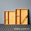 Caja de Almacenamiento con Compartimentos para Lavabo de Hotel y B&B de Madera Hogar Taza de Té Juego de Té Bandeja de Madera Simple Multi-Compartimento Plato de Cena