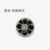 Botón Metálico de Flor con Diamantes Rojos Incrustados con Punto de Aceite Chaqueta de Traje Suéter Botón Decorativo Abrigo Combinable Hebilla Redonda de Piel