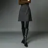 Falda de Lana Línea A que Cubre el Cuerpo, Nuevo Estilo Invierno 2025, Elegante Falda para Ir al Trabajo para Mujeres Petites