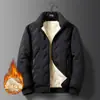 Chaqueta Casual Impermeable Cortavientos Estilo Transfronterizo de Lana de Cordero Abrigo de Algodón Ropa Exterior Holgada para Hombre Cálida Engrosada con Terciopelo Hombre