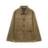 Venta al por mayor de Ropa para Mujer Transfronteriza Otoño e Invierno 2026 Nueva Ropa para Mujer Estilo Europeo y Americano con Adornos de Bolsillos Chaqueta Abrigo de Cuero Gamuzado