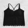 Verano Nuevo Estilo Ropa Interior de Encaje Francés para Mujer, Sujetador Chaleco Inalámbrico con Almohadillas para el Busto, Capa Interior, Hermosa Tira Trasera
