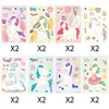 Adesivos de Rosto que Mudam Fronteiriços de Unicórnio, Adesivos Impermeáveis de Desenho Animado Fofos, Adesivos de Papelaria para Caderno DIY Infantil, Personalização