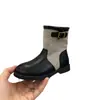 Moda Infantil Clássico Versátil Botas de Meia-Canela Patchwork 2026 Outono Novo Botas Individuais Retrô com Fivela de Metal Tendência para Meninas