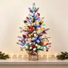 Decorações de Natal, arranjos de cenas em miniatura, árvores de mesa, mini árvores de Natal cobertas de neve, PE atacado