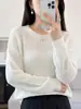Suéter Holgado de Punto Hueco con Cuello Redondo Estilo Coreano Otoño 2026 para Mujer, Suéter Abrigo Estilo Casual, Directo de Fábrica