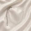 Collar de cuentas de cristal blanco transparente de nicho para mujer, elegante, sencillo, con cadena de clavícula dulce, combinable con todo, de alta calidad.