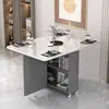 Mesa de jantar redonda dobrável simples para apartamento pequeno, doméstica, móvel com rodas, retangular, minimalista, multifuncional