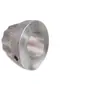 Máquina de sopro de filme para fazer sacos com tampas de alumínio nas extremidades, usada para coletar e dispensar material, com uma parte superior de filme, um cone de coleta e um tubo de papel para as tampas de alumínio