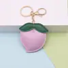 Llavero Colgante de Fruta Melocotón Lindo de Cuero PU de Dibujos Animados Muñeca de Peluche Creativa Encanto para Bolso Venta al por Mayor