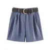 Ropa de Mujer 2026 Verano Nuevo Estilo Moda Europea y Americana Versátil Plisados Shorts Casuales con Cinturón 8372244