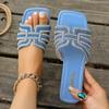 Sandalias de Verano para Mujer para Uso al Aire Libre, Moderno Estilo Nuevo 2026, Versátiles, Elegantes, Chanclas Planas Antideslizantes con Pedrería para Playa