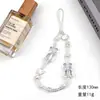 Cordón para Teléfono Móvil Estilo Corto Hecho a Mano con Cuentas Redondas Colgante de Flor de Color Caramelo Correa Antiperdida Pulsera para Mujer Nuevo