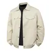 Chaqueta de Cuero Versátil para Hombre Casual Clásica Solapa Moda Caballero Británico Versátil Chaqueta de Motocicleta High Street