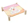 Cama para mascotas para gatos, cama elevada de madera maciza, cama transpirable para cachorros, resistente a los arañazos para gatitos, cama de camping desmontable para perros y gatos, fresca para el verano