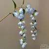 Flores Artificiais Azuis para Casamento Flores Falsas de Teto Decoração de Casamento Parede de Flores Arranjo de Flores de Chão para Casamento Materiais para Arranjo de Flores de Seda