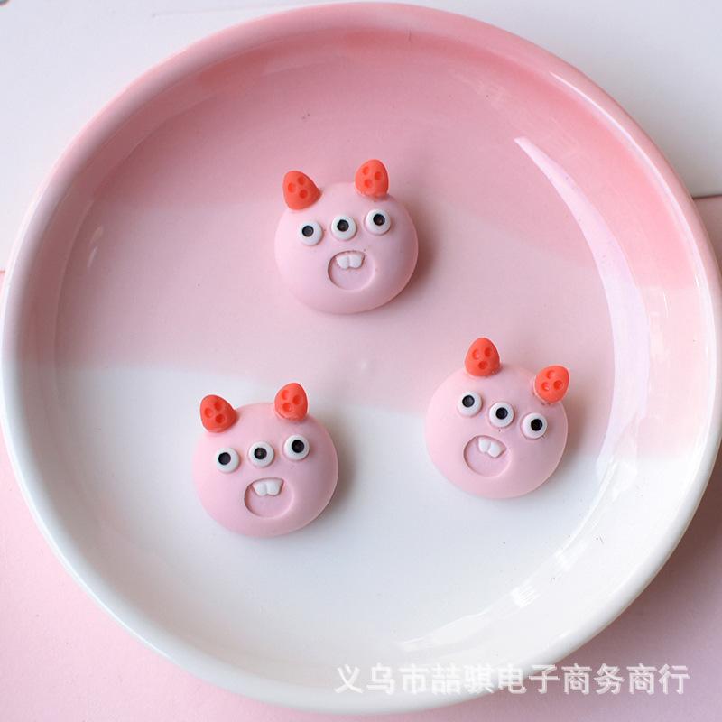 新款可爱小怪兽树脂配件手机壳发饰奶油胶鞋子diy配