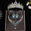 Comercio Exterior Estilo Coreano Maquillaje de Boda Corona Conjunto de Collar Collar de Novia Pendientes Diadema de Cumpleaños de Princesa Conjunto de Tres Piezas