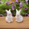 Conejo de la suerte, pequeño conejo blanco, artesanías de cerámica, lindo conejo, pequeños adornos para el hogar, pequeños adornos, bonsái en maceta, pequeños adornos de rocalla
