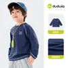 [Secagem Rápida e Proteção Solar] Camiseta de Manga Longa Dudu's Roupas Infantis Outono Novo Estilo Tops para Meninos Roupas para Meninas Roupa de Outono