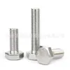 Tornillo de cabeza hexagonal DIN933, perno de cabeza hexagonal exterior de acero inoxidable 304, todas las roscas lavadas en blanco
