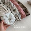 Calças Estilosas de Lanterna para Meninas, Bolsos Pequenos Esquerdo e Direito, Calças de Lã com Bolinhas Estilo Coreano para Crianças no Inverno, Calças de Leopardo da Moda para Bebês