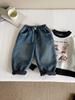 Nausicaä do Vale 2025 Inverno Novas Calças Infantis Versáteis Jeans Espessado com Forro de Lã para Meninos e Meninas Calças Slim Retrô