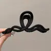 Presilha de cabelo garra para primavera e verão, grampo de cabelo feminino, estilo coreano, novo modelo 2026, preto, elegante, adiciona volume, presilha tubarão extragrande
