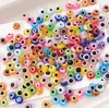 Contas de olho de resina coloridas, contas listradas de olho grego, contas soltas para pulseiras e acessórios de miçangas feitos à mão DIY