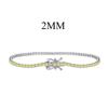 Pulsera de plata de ley S925 de comercio exterior transfronterizo, cadena de tenis de 2 mm con incrustaciones de circonita de una sola fila y diamantes completos, venta al por mayor de alta calidad